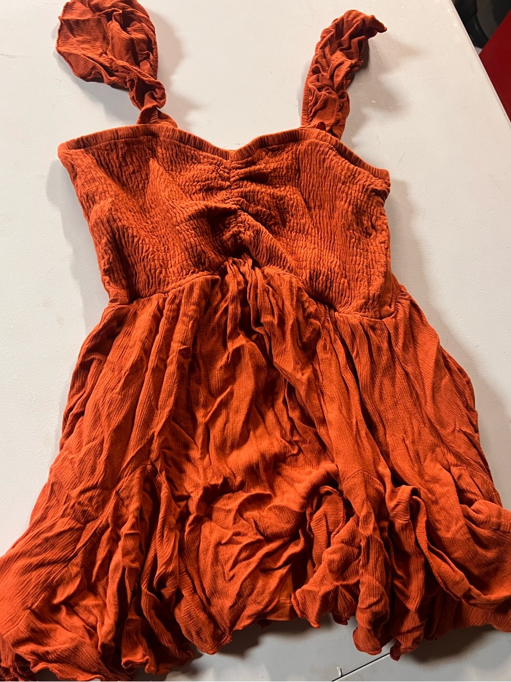 RSQ women’s Rust Orange Smocked romper skort